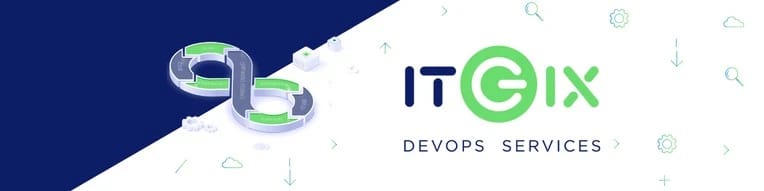 ITGix DevOps services banner with pipeline graphic